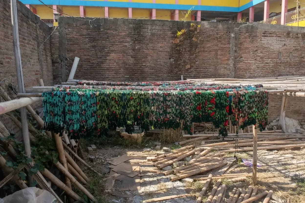 Yarn drying in the sun